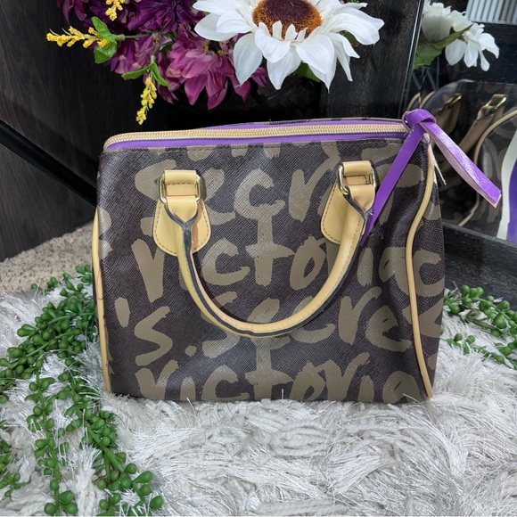 -Y2k Victoria’s Secret Small Brown Logo Bowler Handbag - Picture 11 of 16